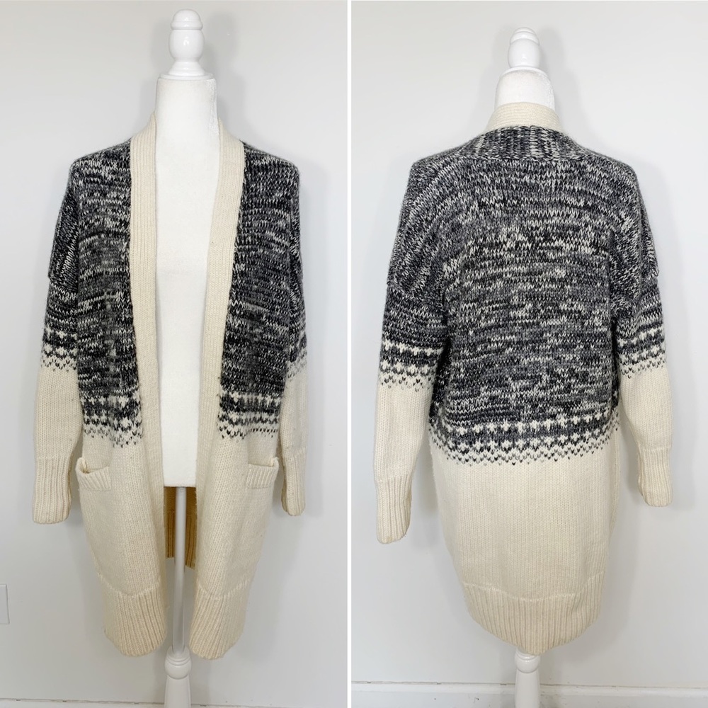 BANANA REPUBLIC fair isle wool oversize cardigan